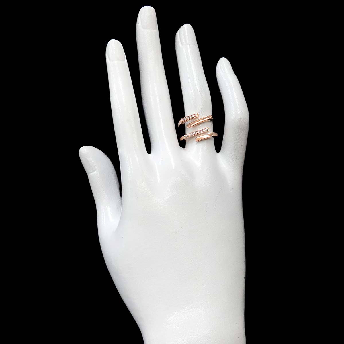 Diamond 0.12ct Ring 18K PG Pink Gold 750 Size6.75(US)