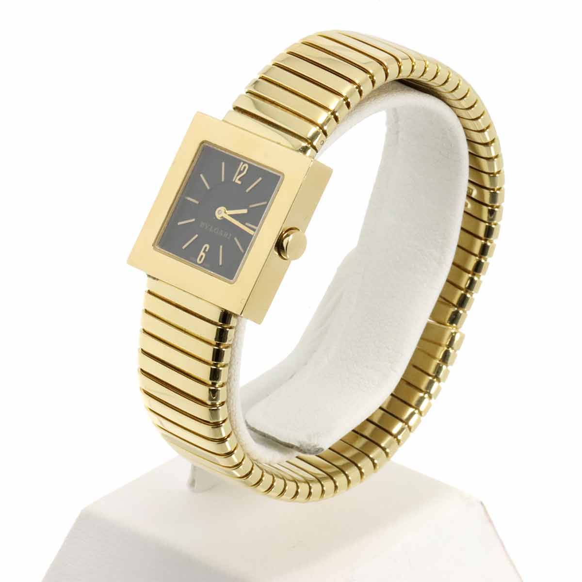 Quadrato Tubogas SQ222T 750 YG Quartz Black Dial Ladies