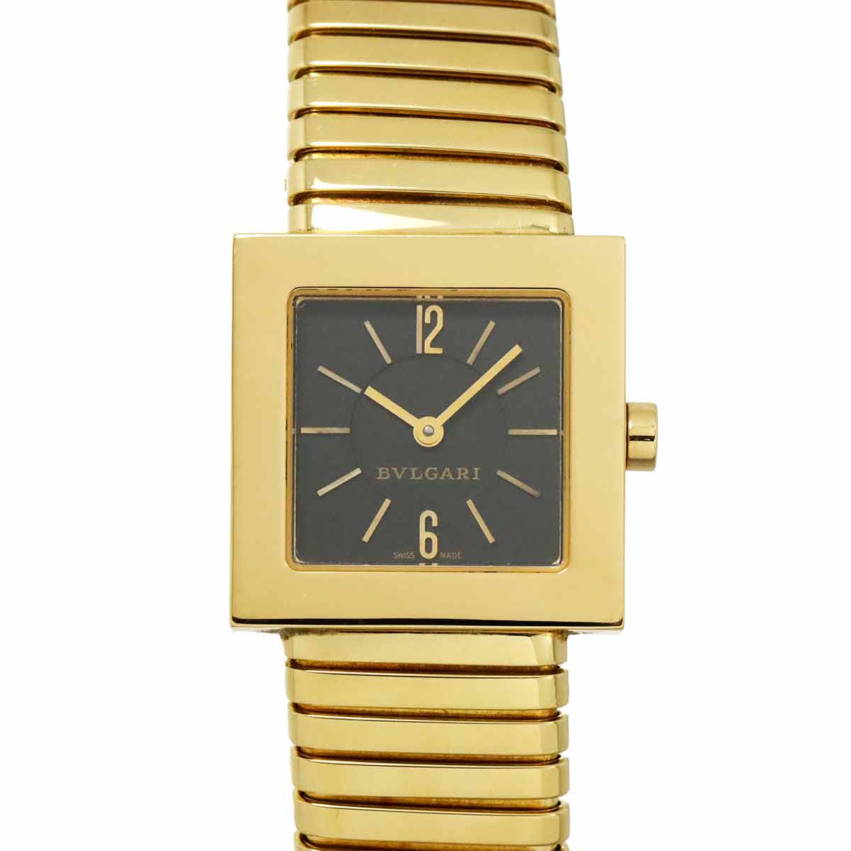 Quadrato Tubogas SQ222T 750 YG Quartz Black Dial Ladies