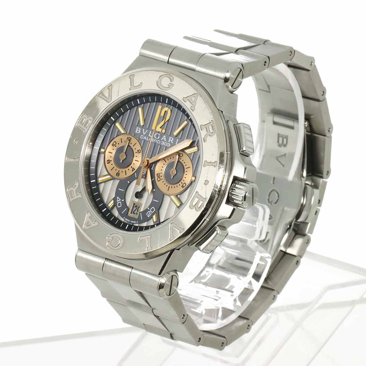 Diagono Calibro 303 DG42SWGCH K18WG Gray Silver Dial Mens