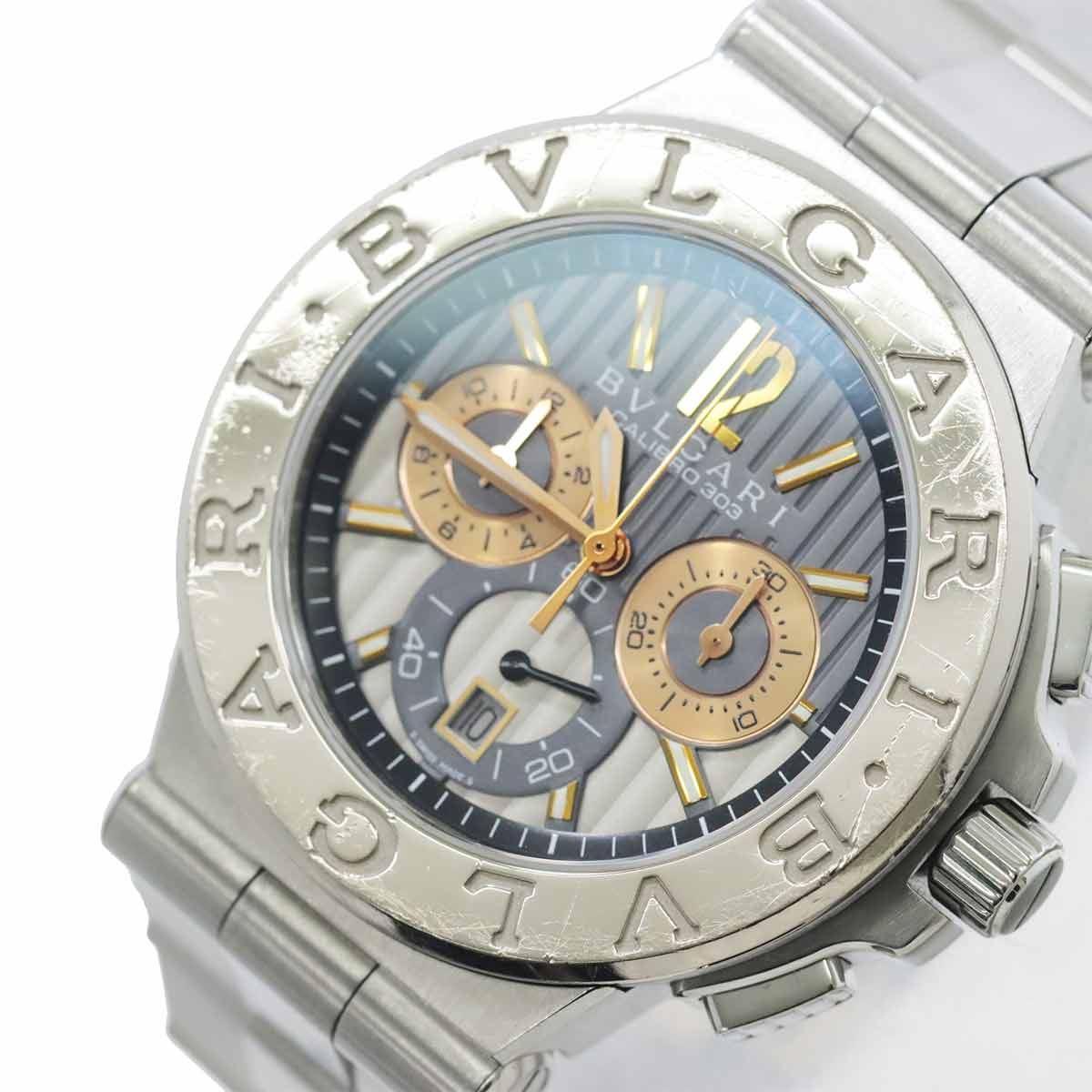 Diagono Calibro 303 DG42SWGCH K18WG Gray Silver Dial Mens