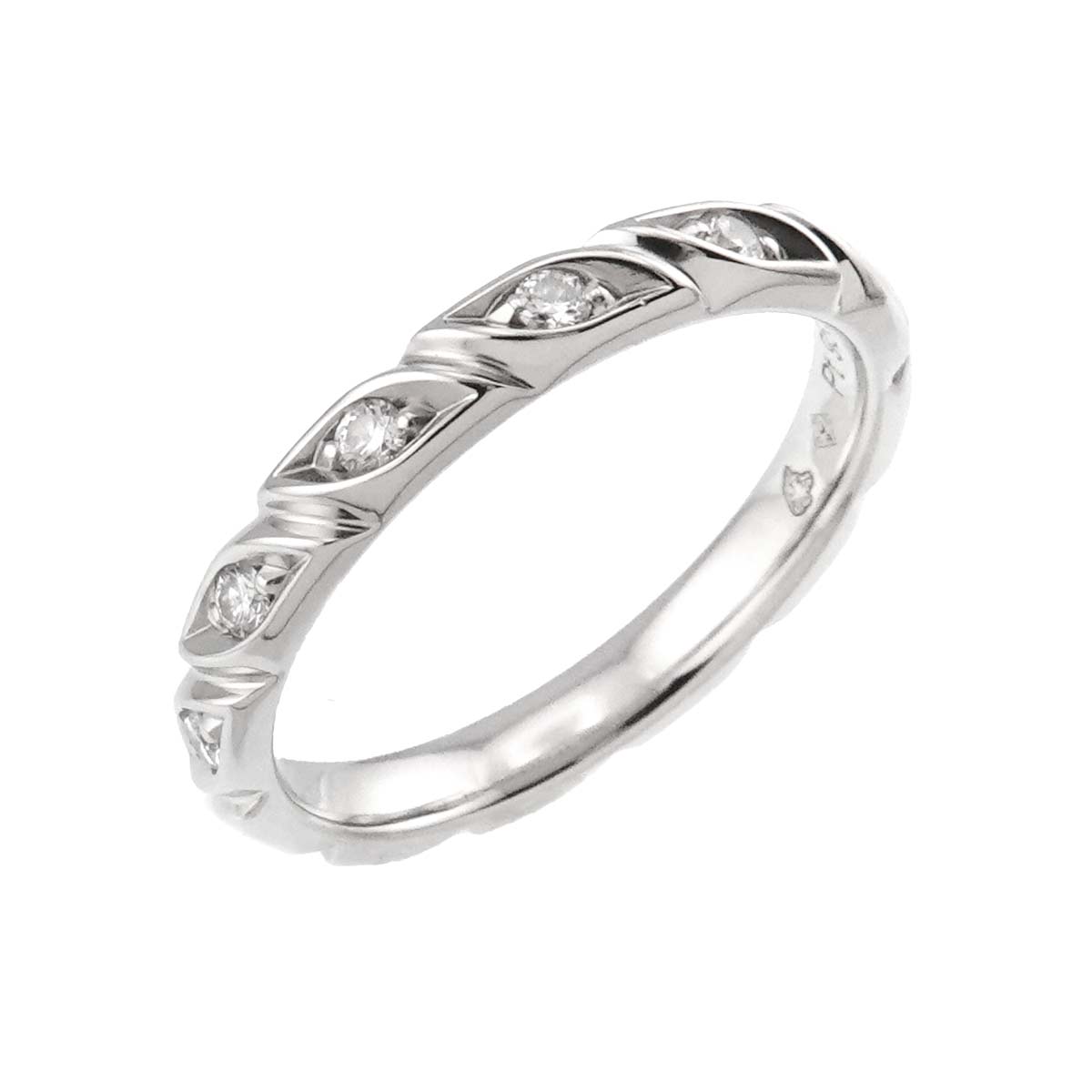 Torsade Half Diamond Ring Platinum size49 4.75-5(US)