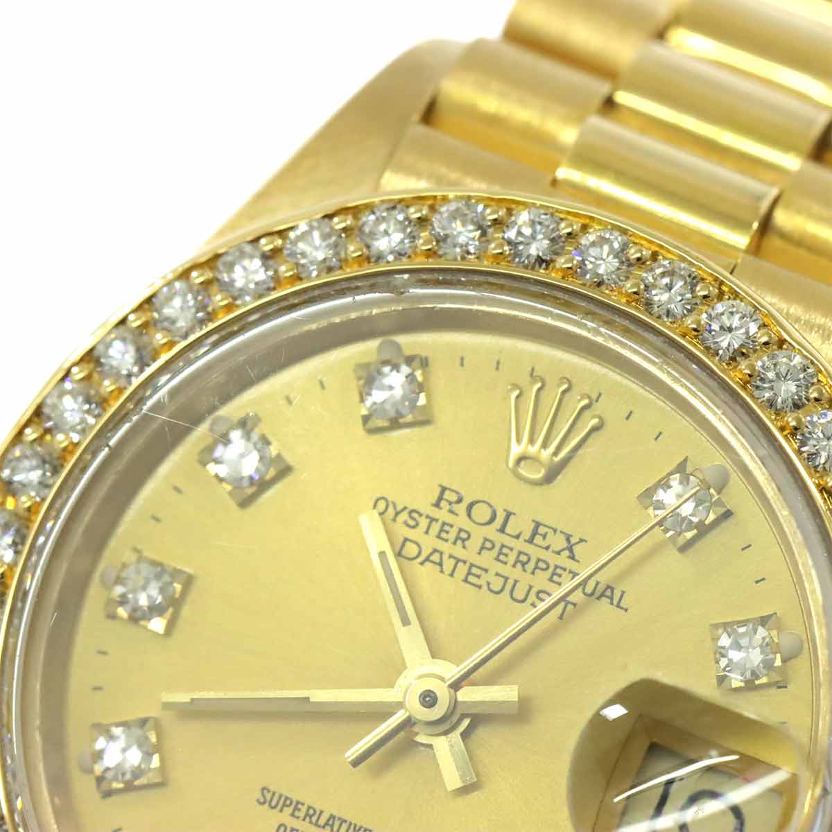 Datejust 69138G Serial R Diamond Bezel 750 YG Gold Dial Ladies