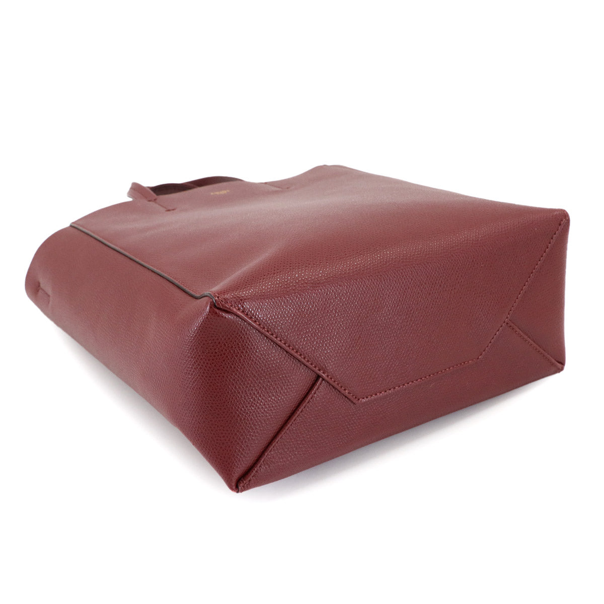 Small Vertical Cabas Tote Shoulder Bag Leather Bordeaux 176183