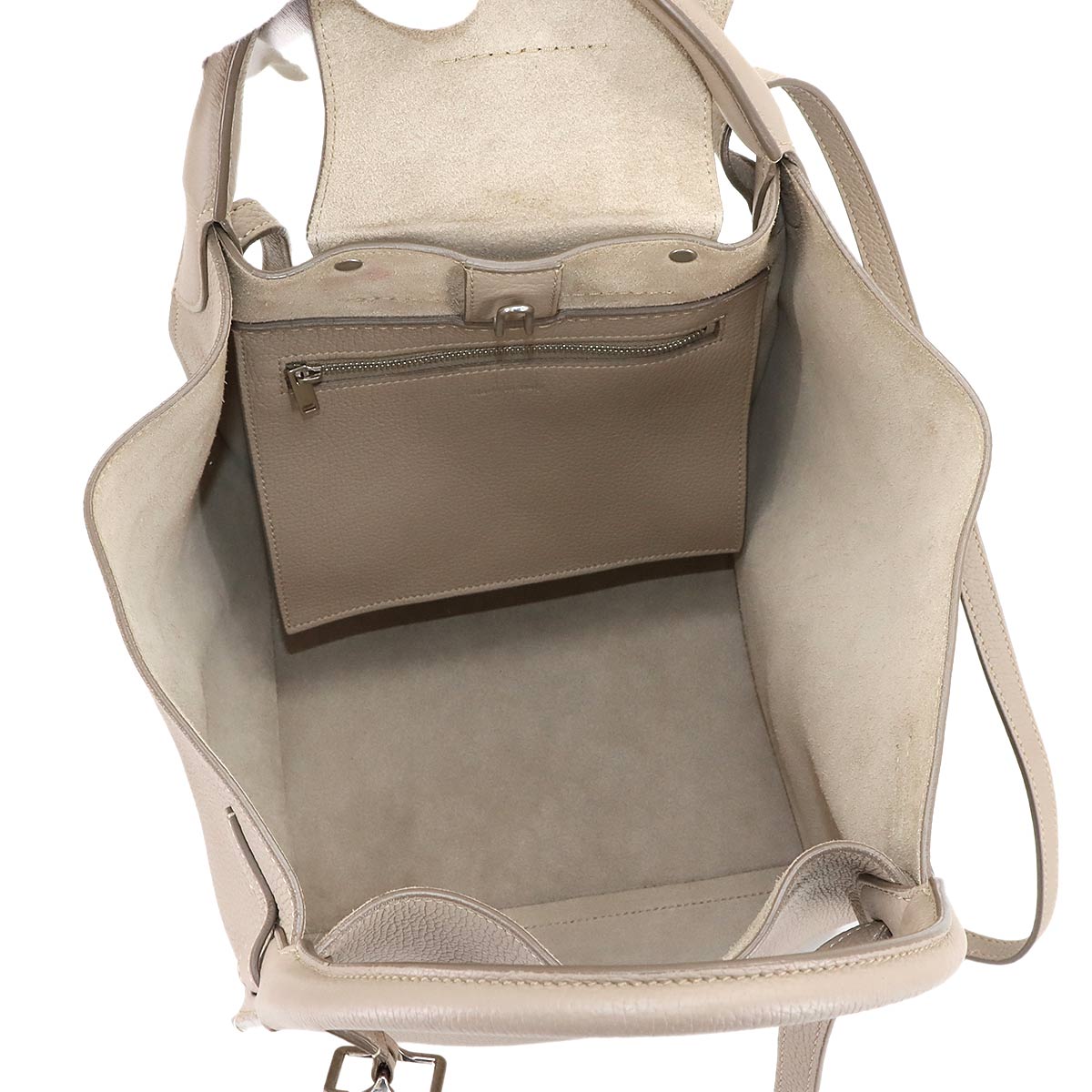 Big Bag Small With Longstrap Hand Shoulder Bag Leather Beige