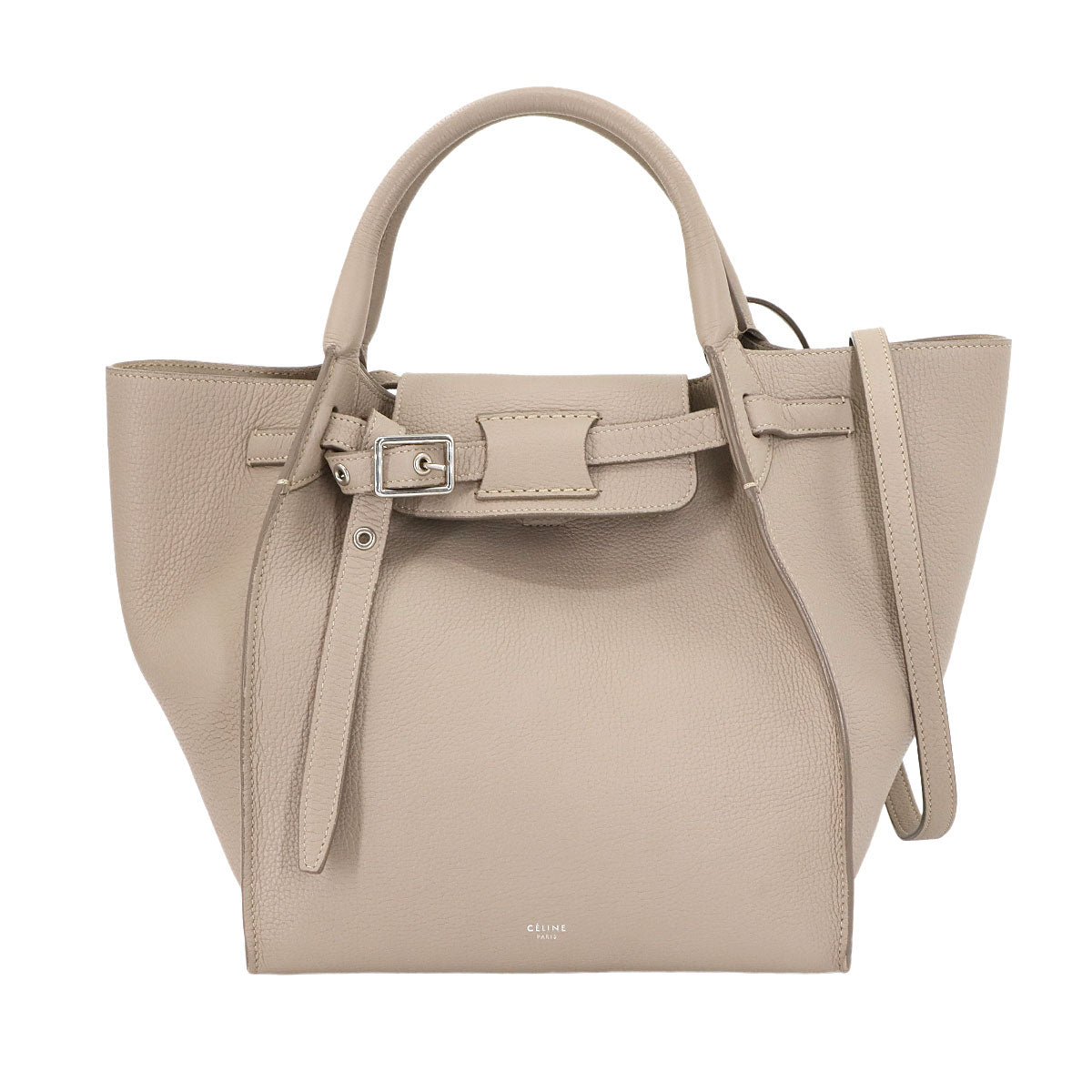 Big Bag Small With Longstrap Hand Shoulder Bag Leather Beige