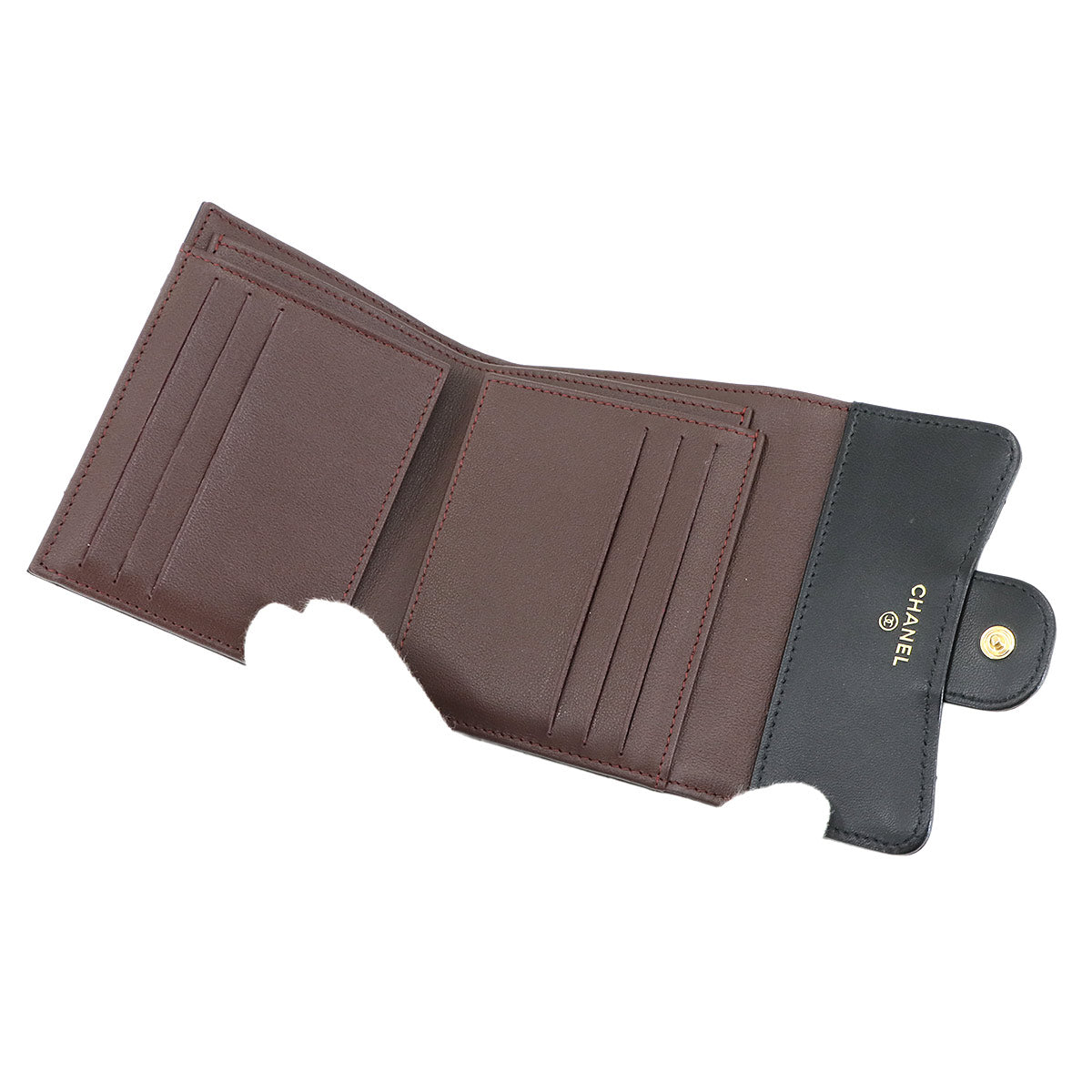 Matelasse Compact Wallet Leather Black AP0231 Purse