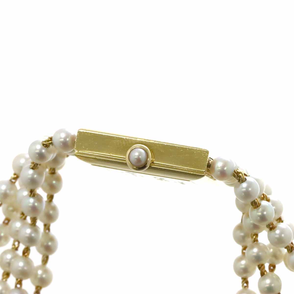 Mademoiselle Pearl Bracelet H0007 750 YG White Dial Ladies