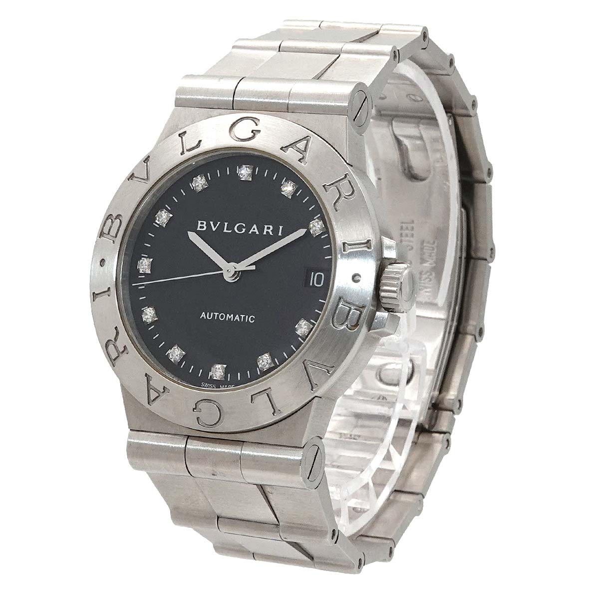 Diagono LCV35S Automatic 11P Diamond Black Dial Mens Watch