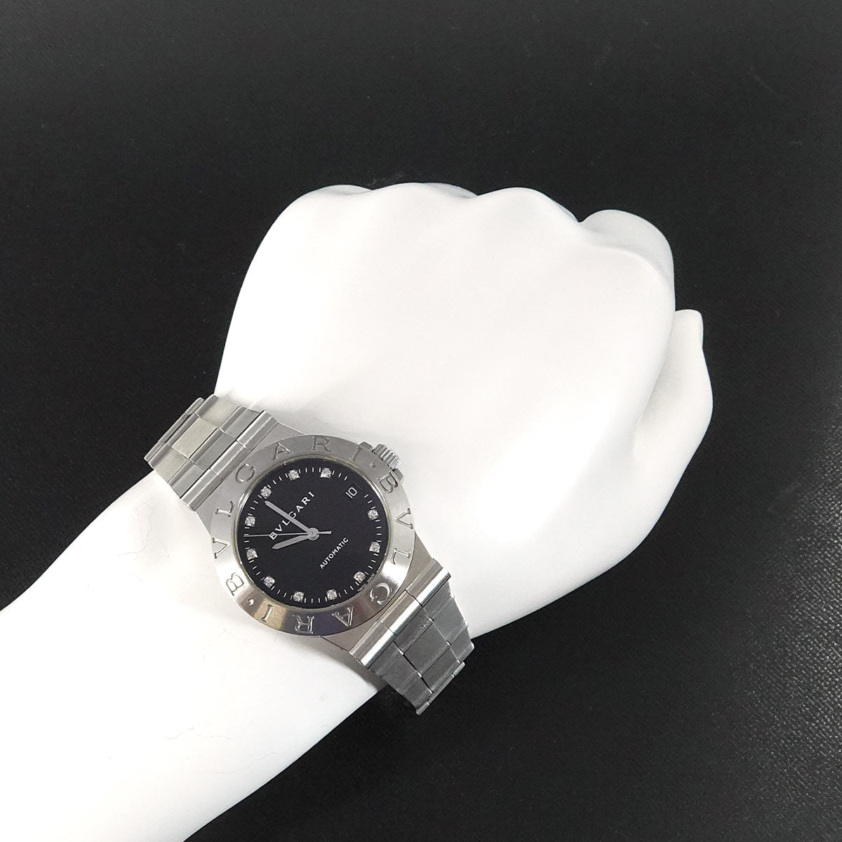 Diagono LCV35S Automatic 11P Diamond Black Dial Mens Watch