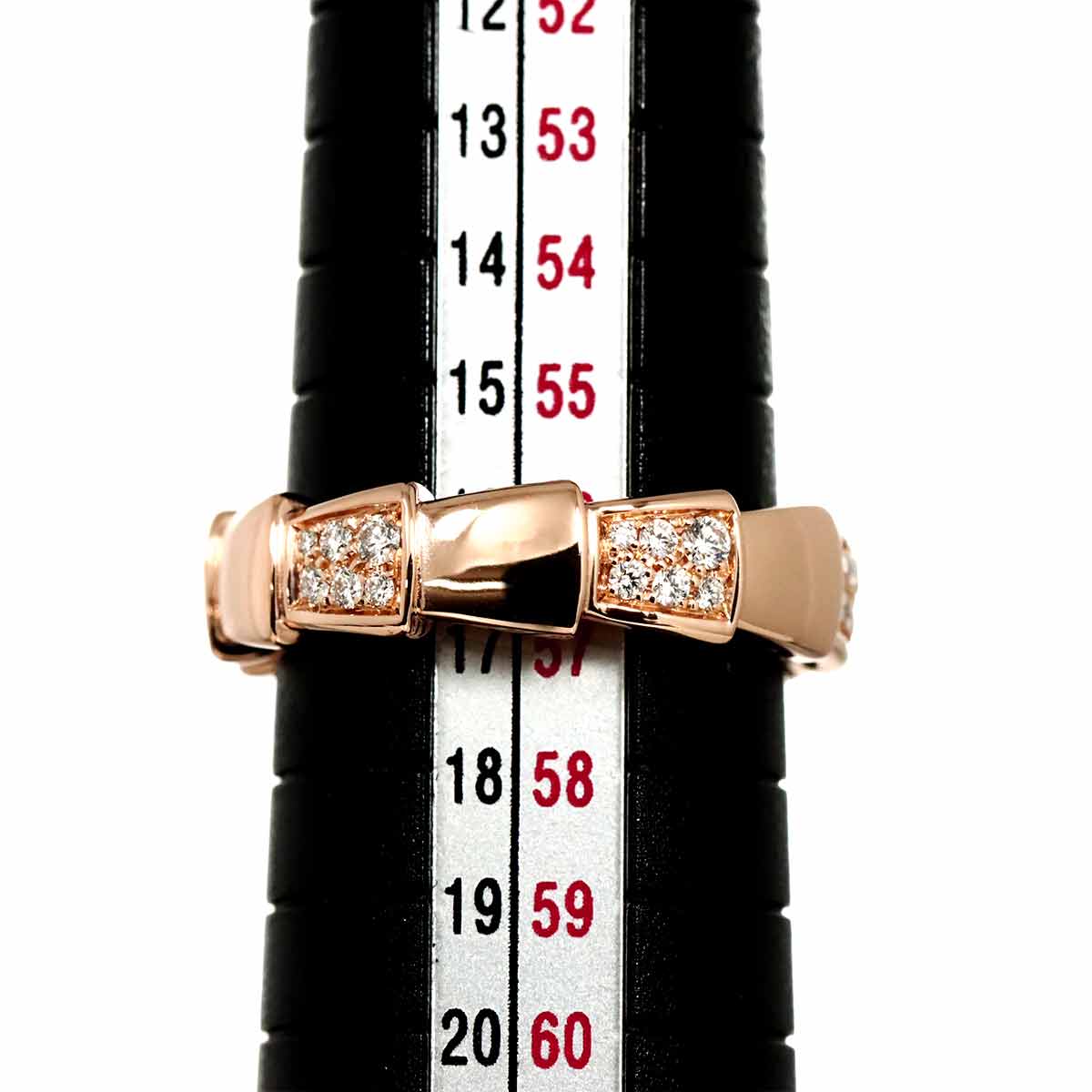 Serpenti Viper Diamond Ring 18K PG 750 size57 7.5-7.75(US)