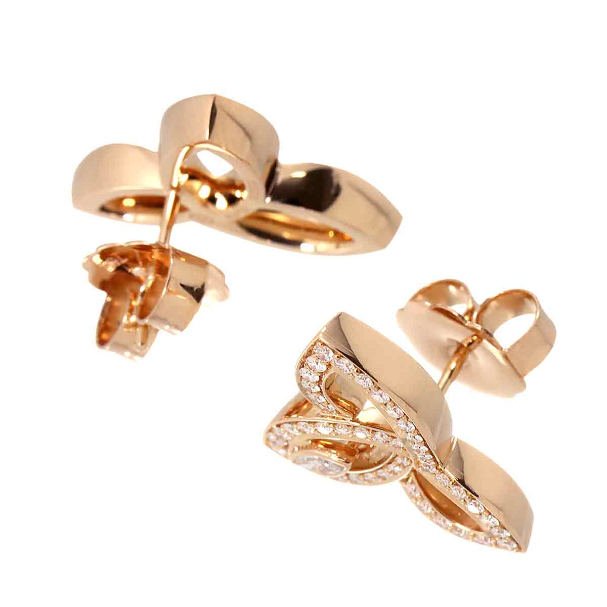 Lily cluster Diamond Earrings Pierced 18K PG 750