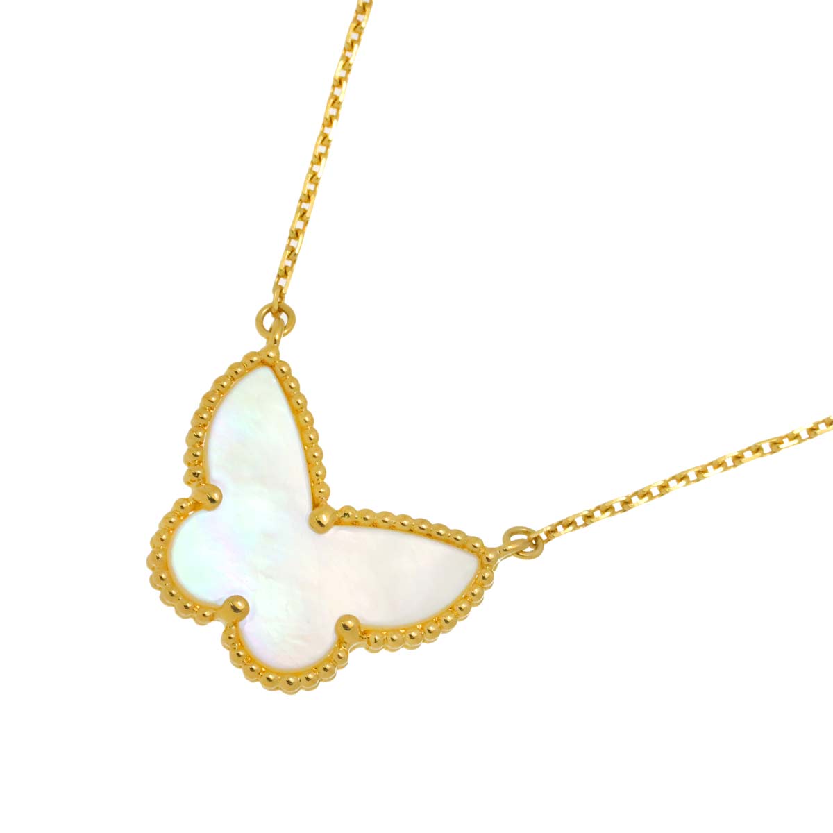 Lucky Alhambra Papillon MOP Necklace 18K YG 750