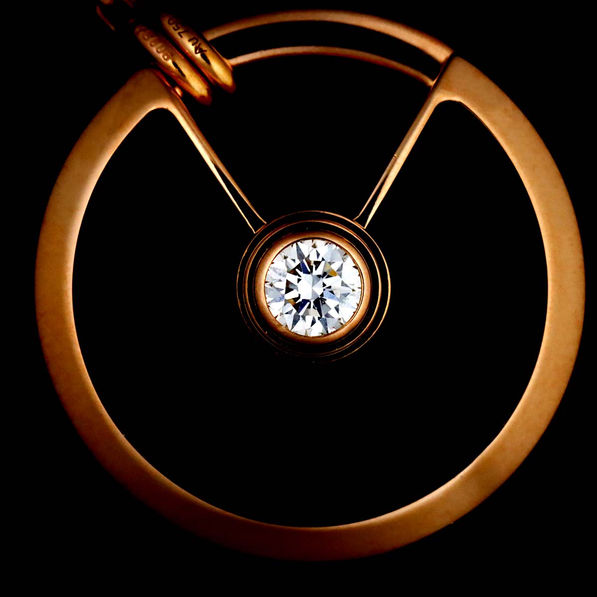 Amulette De Onyx Diamond Necklace SM 18K Pink Gold 750