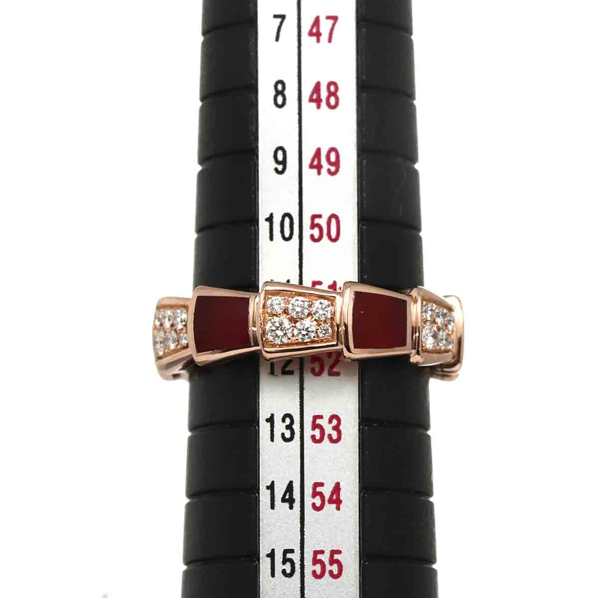 Serpenti Viper Carnelian Diamond Ring 18K PG size52 5.75-6(US)