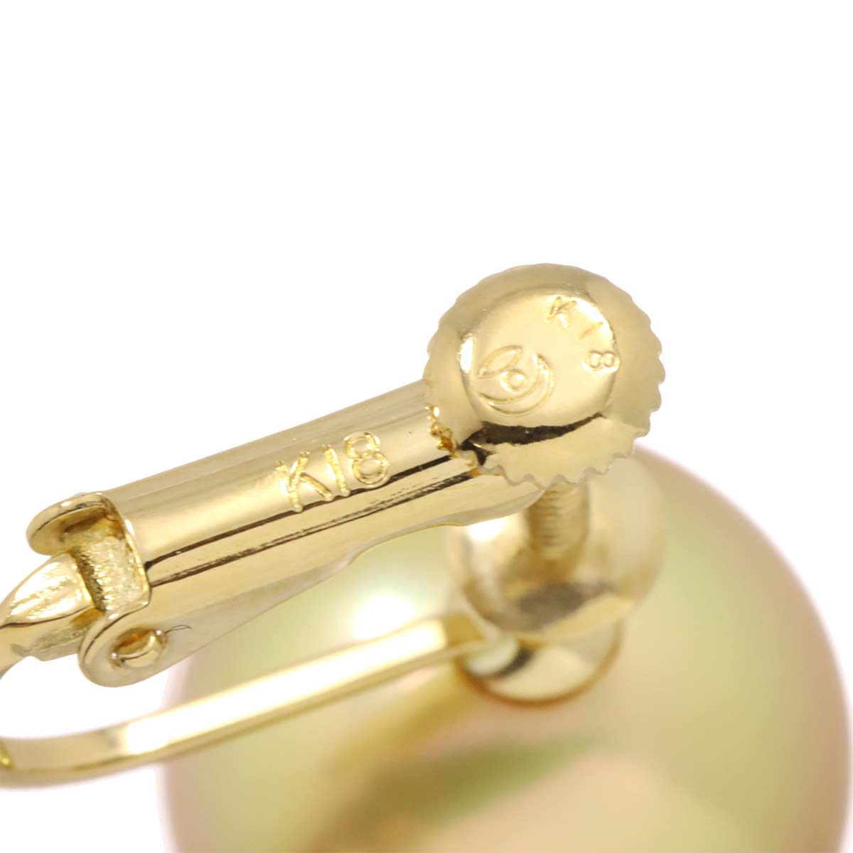 South Sea pearl Necklace Earrings Clip on SV 18K YG 750 90304311