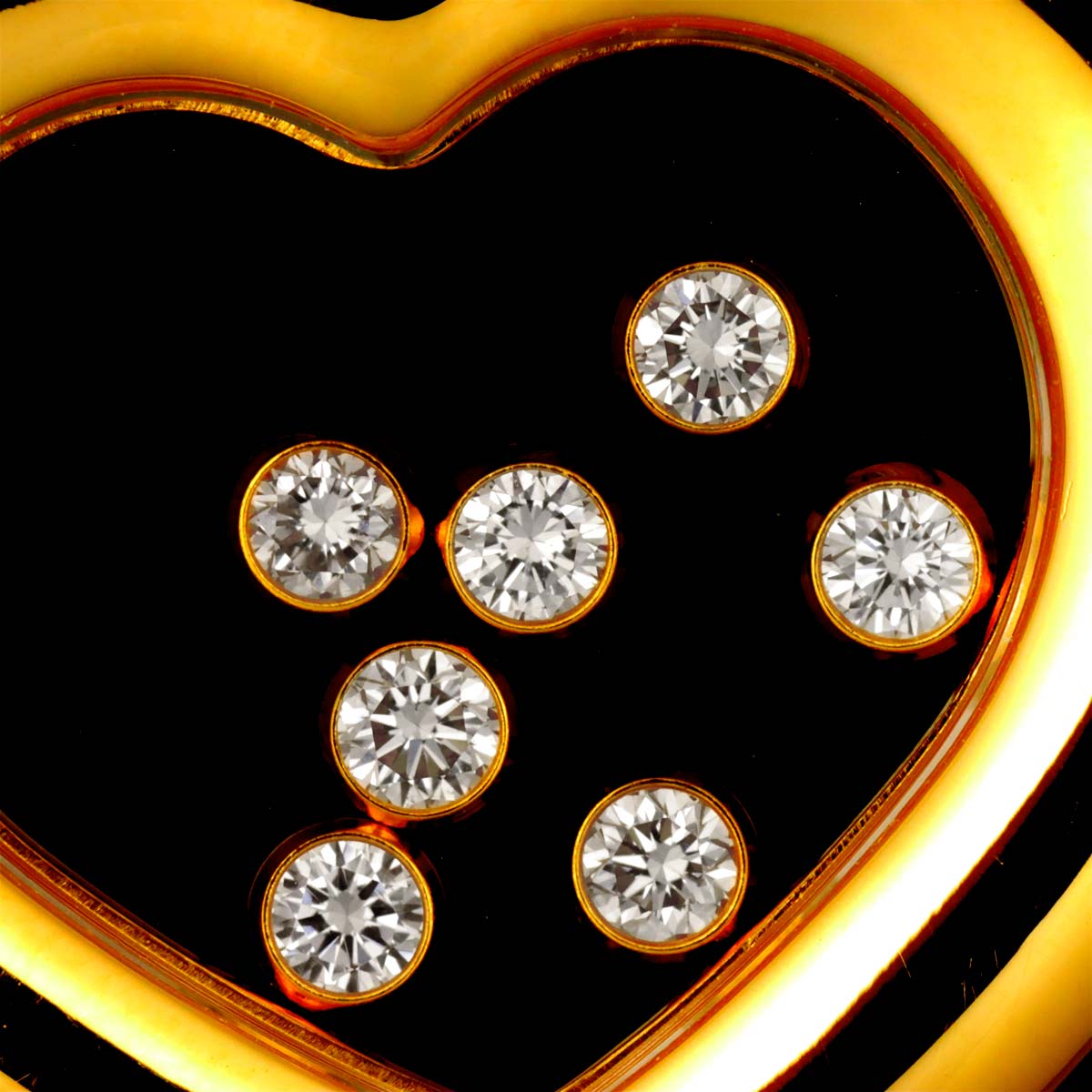 Happy Diamond Heart Necklace 18K Yellow Gold 750