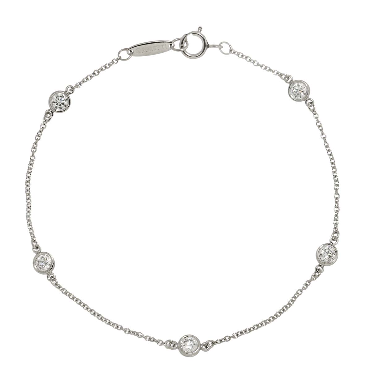 By The Yard Diamond 5P Bracelet Platinum