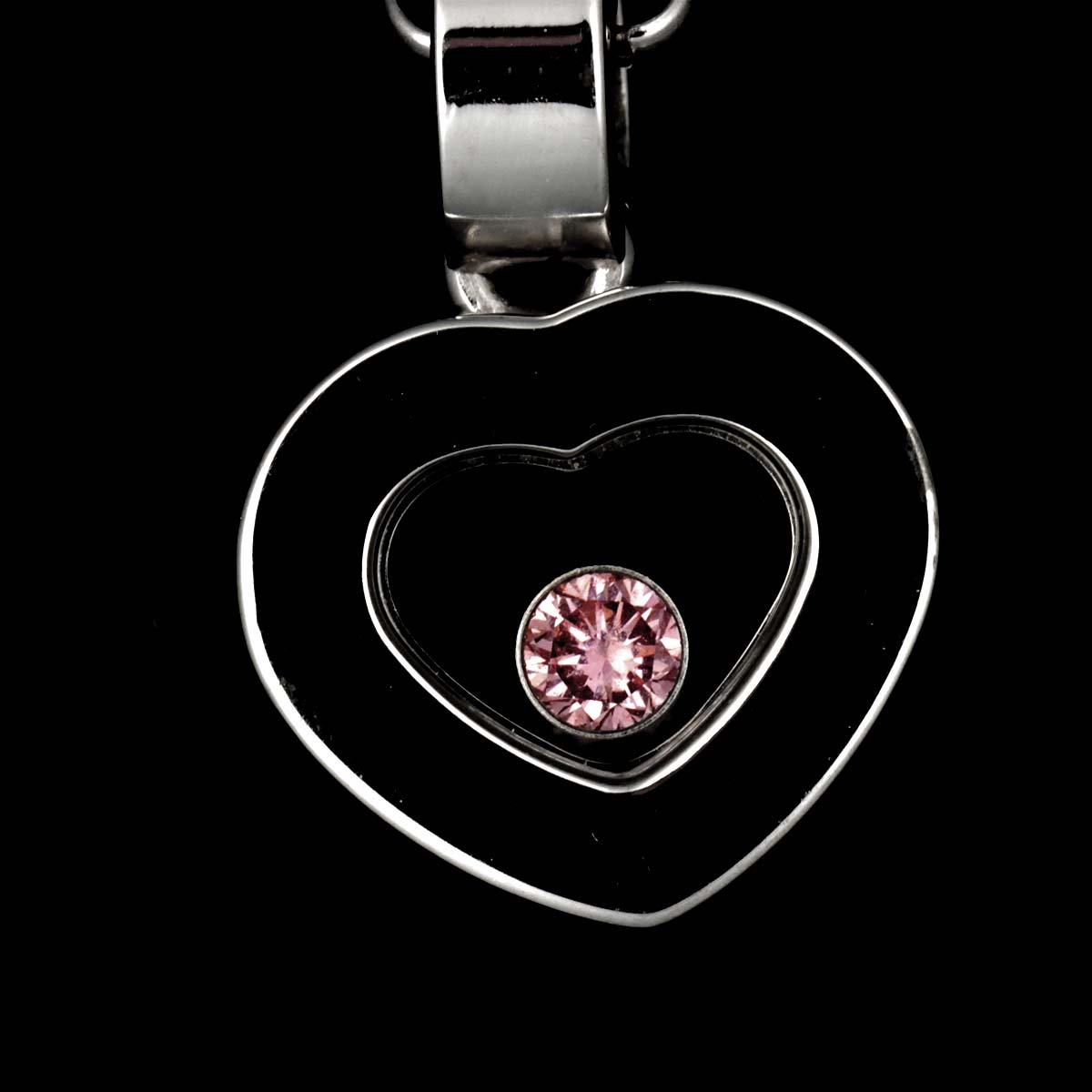 Happy Diamond Heart PinkDiamond Necklace 18K WG 750