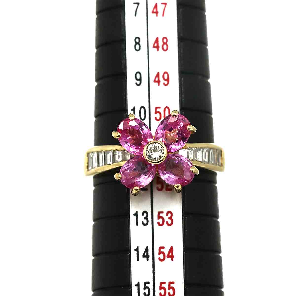 Sapphire 1.79ct Diamond 0.47ct Ring 18K YG Size:5.75-6US