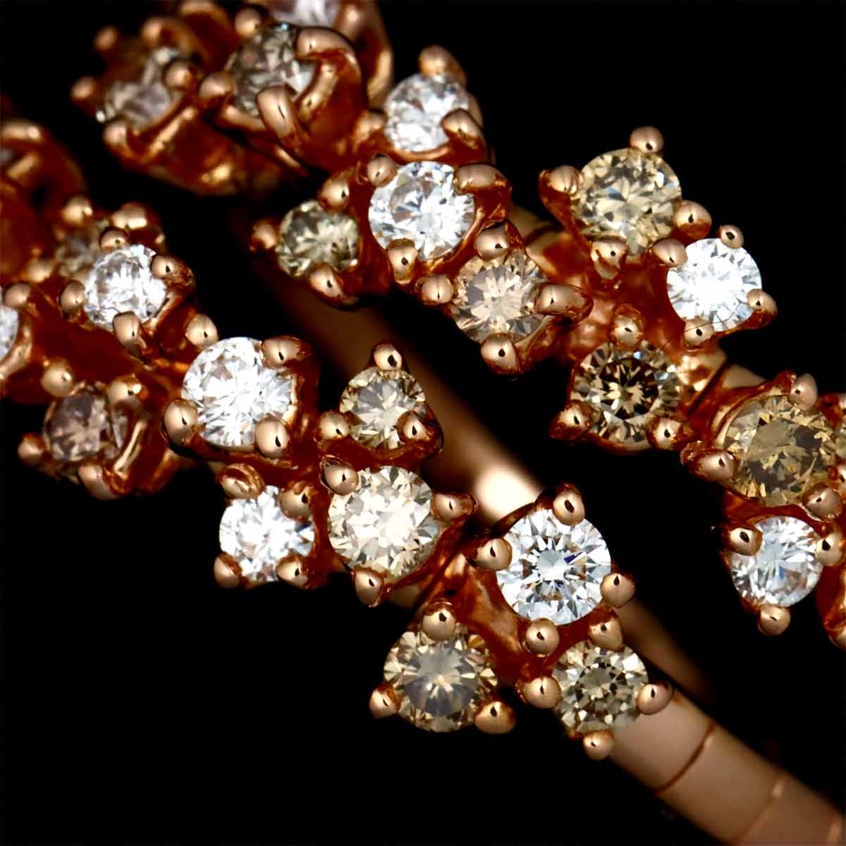 Mimosa Diamond Ring 18K Pink Gold 750 size5.25(US)