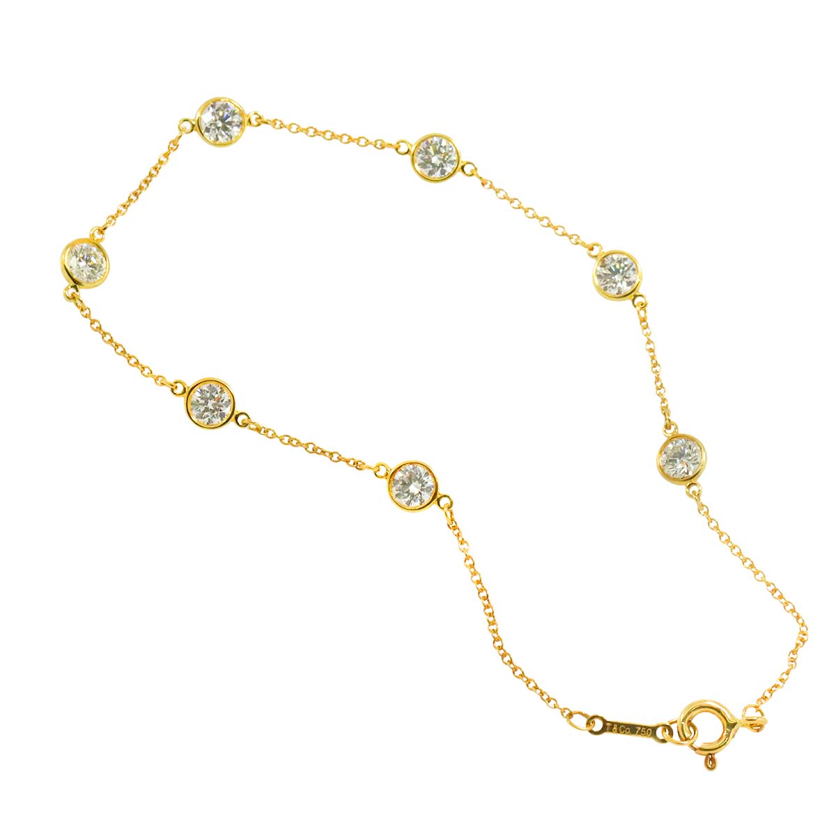 By The Yard Diamond 7P Bracelet 18K Yellow Gold 750