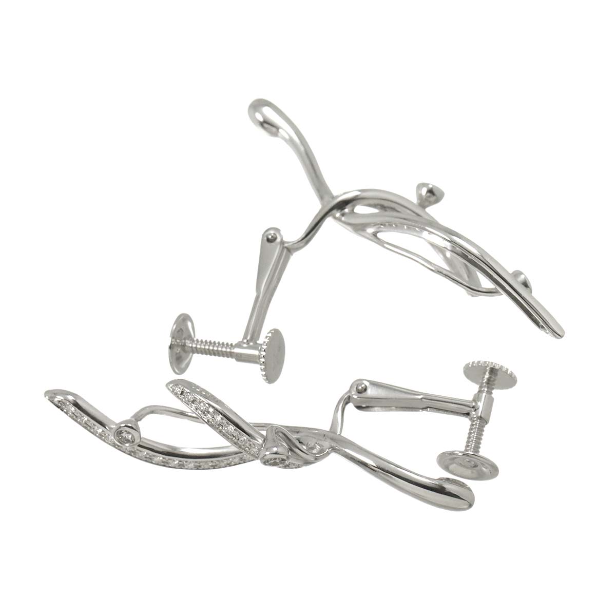 Diamond 0.46ct Earrings Clip on 18K 14K WG 750 585