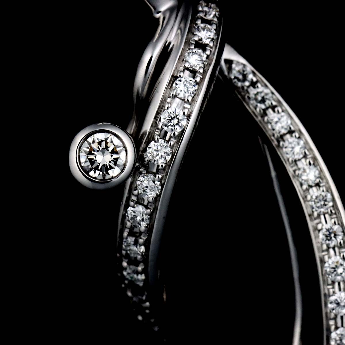 Diamond 0.46ct Earrings Clip on 18K 14K WG 750 585