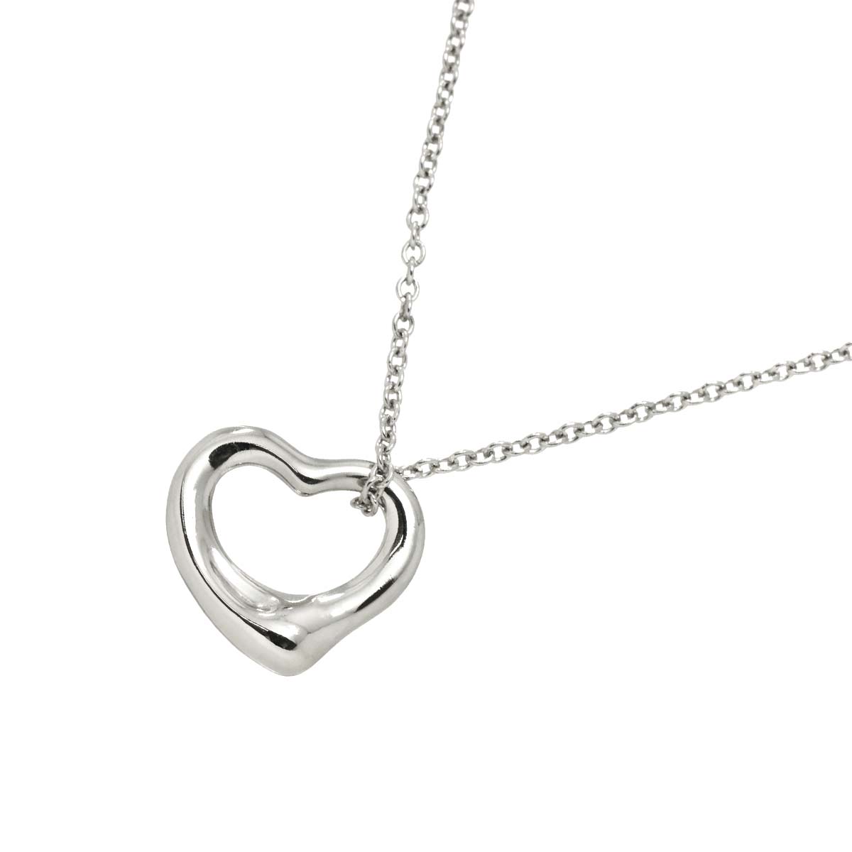 Open Heart Necklace Platinum