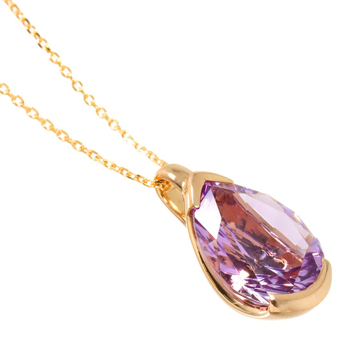 Amethyst Necklace 18K Pink Gold 750