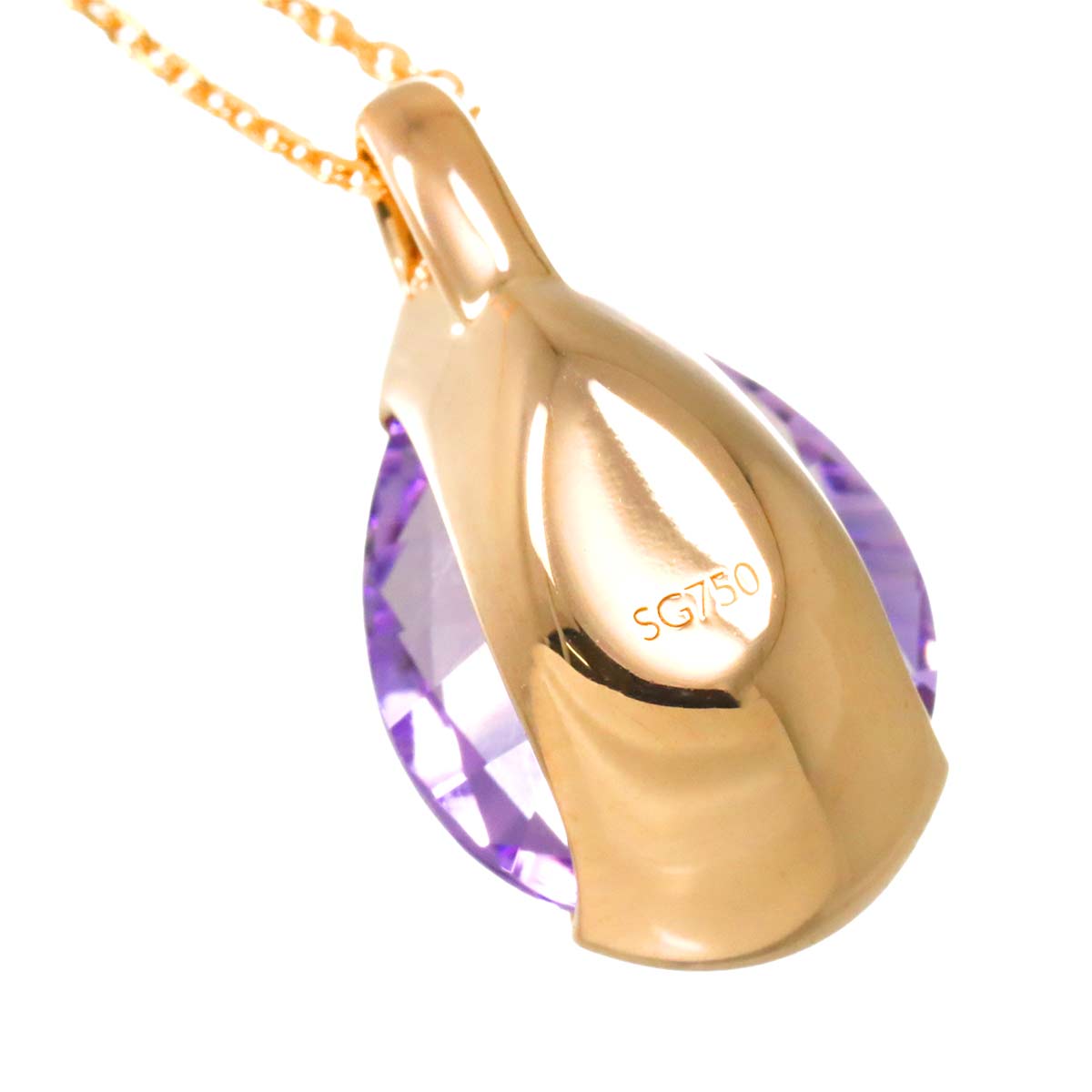 Amethyst Necklace 18K Pink Gold 750