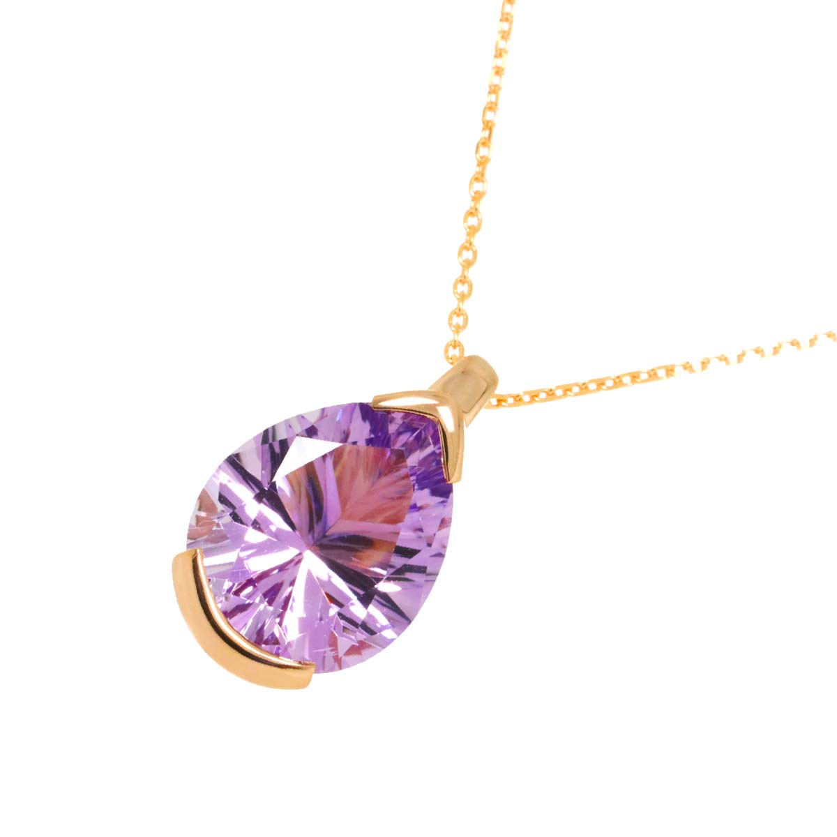 Amethyst Necklace 18K Pink Gold 750