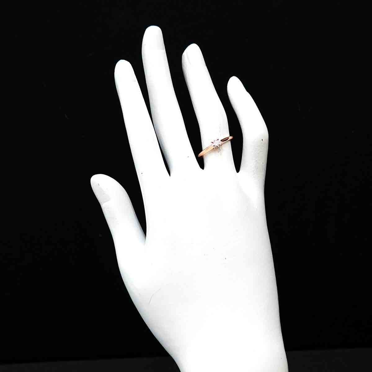 Diamond 0.24ct Ring 18K PG 750 size52 6(US)