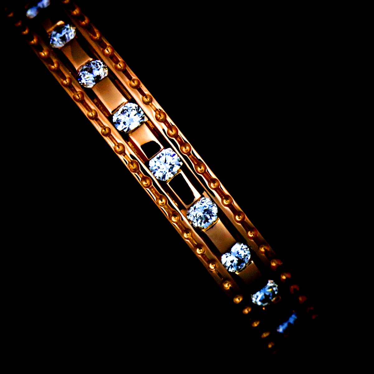 Belle Epoque Diamond Ring 18K Pink Gold 750 size5-5.25(US)