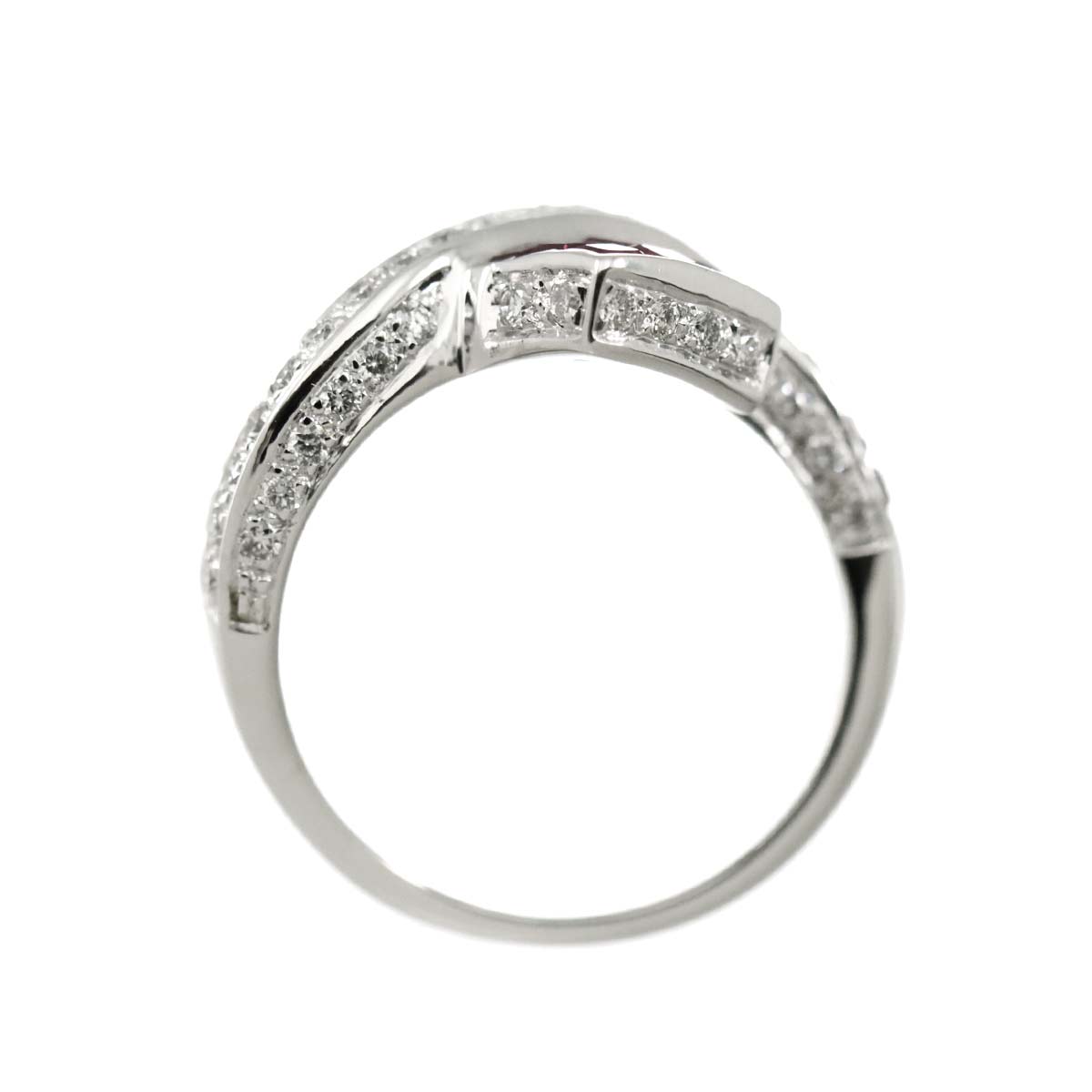 Ruby 3.521ct Diamond 0.591ct Ring 18K WG size6.5-6.75(US)