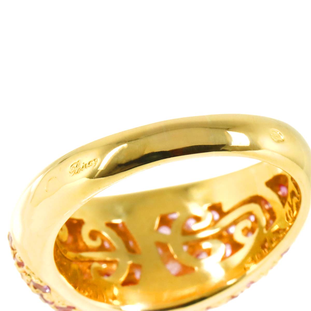 Sapphire Diamond Ring 18K Yellow Gold 750 size7.75-8(US)