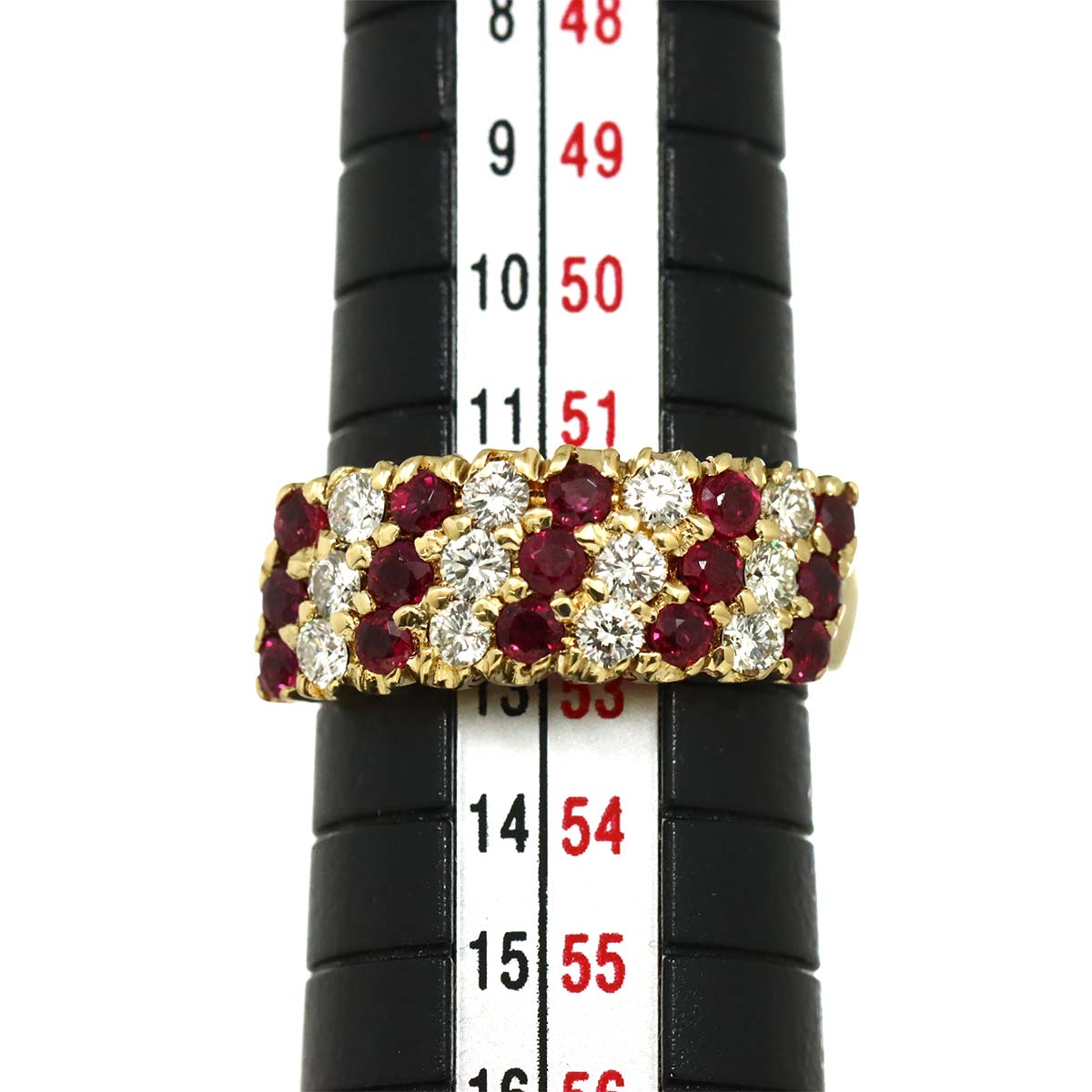 Ruby 0.95ct Diamond 0.61ct Ring 18K YG size6(US)