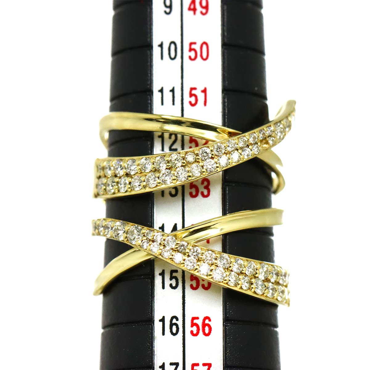 Diamond 0.81ct Ring 18K YG Yellow Gold 750 6.5-6.75(US)