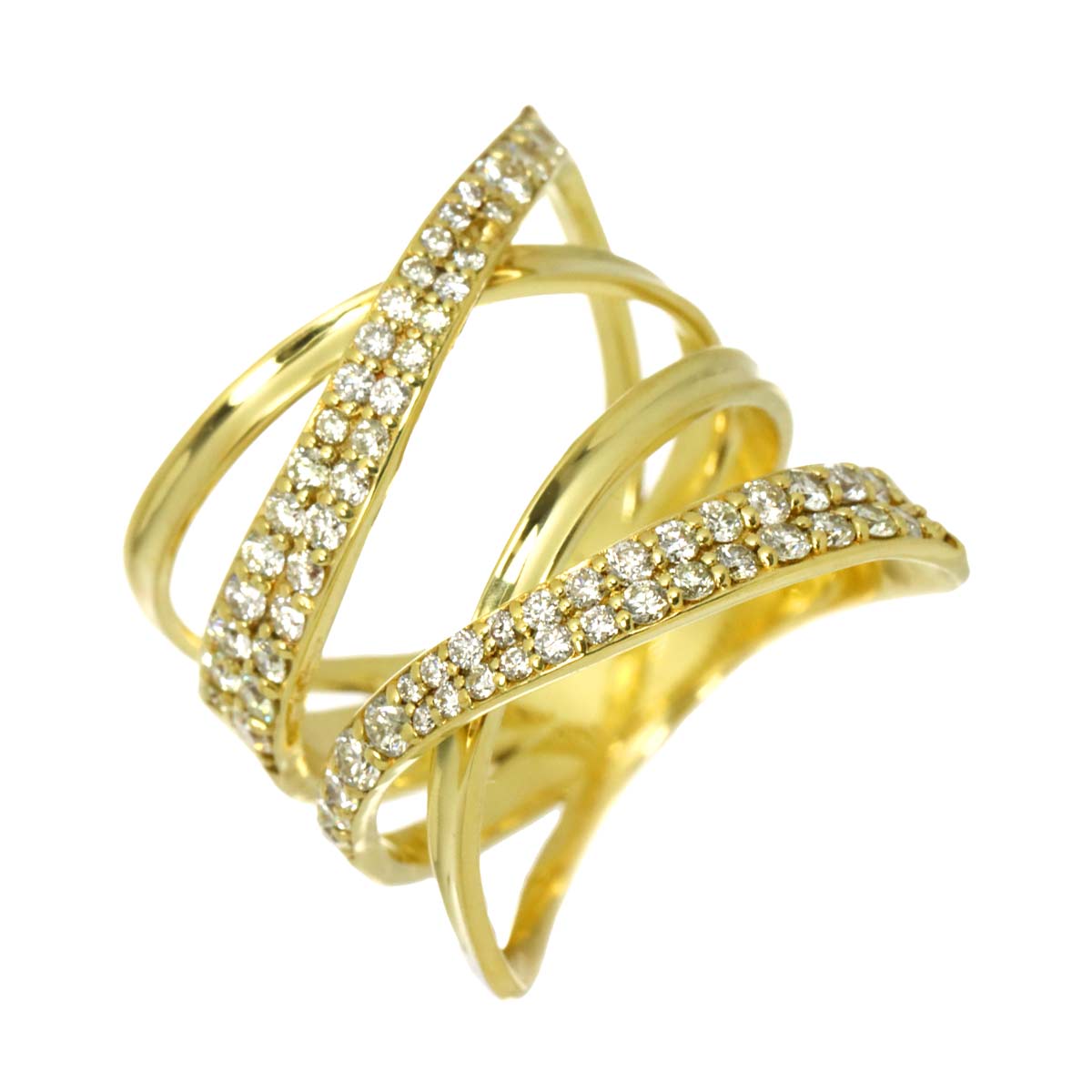 Diamond 0.81ct Ring 18K YG Yellow Gold 750 6.5-6.75(US)