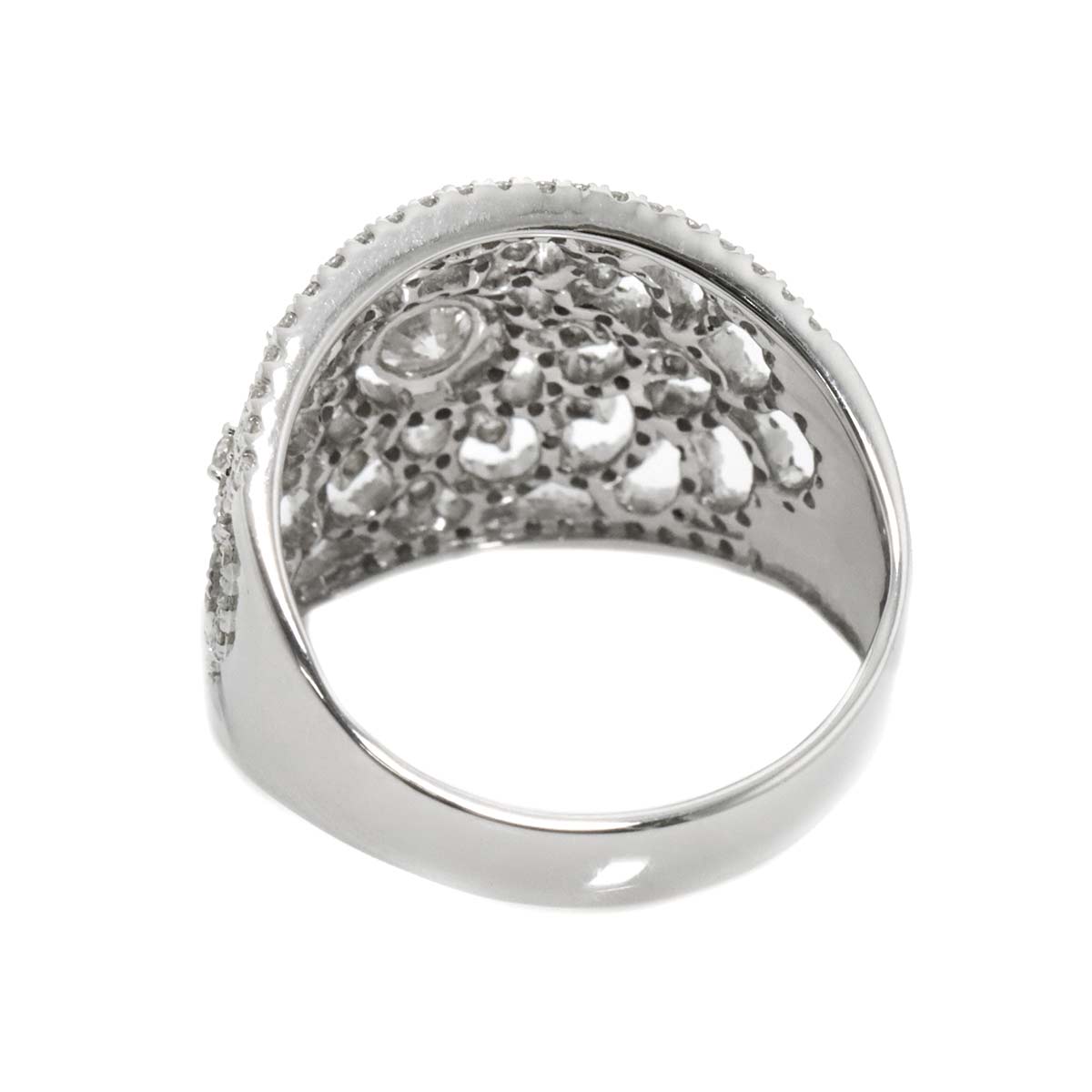 Diamond 0.384ct F/SI-2 1.19ct Ring 18K K18 WG White Gold size8.75-9(US)