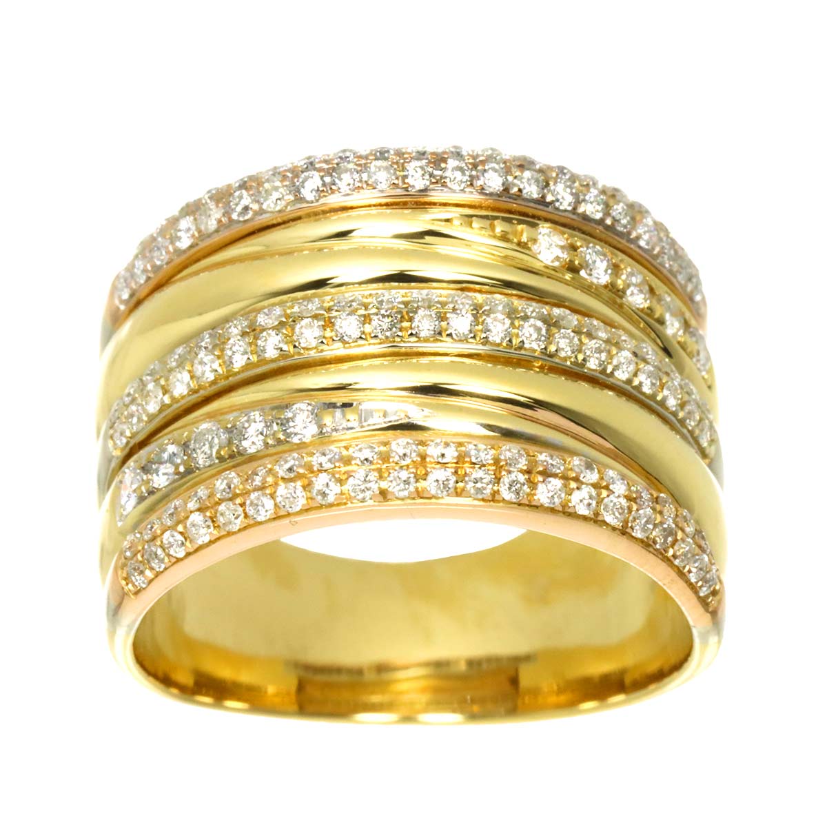 Diamond 0.75ct Ring 18K YG Yellow Gold 750 6.75(US)