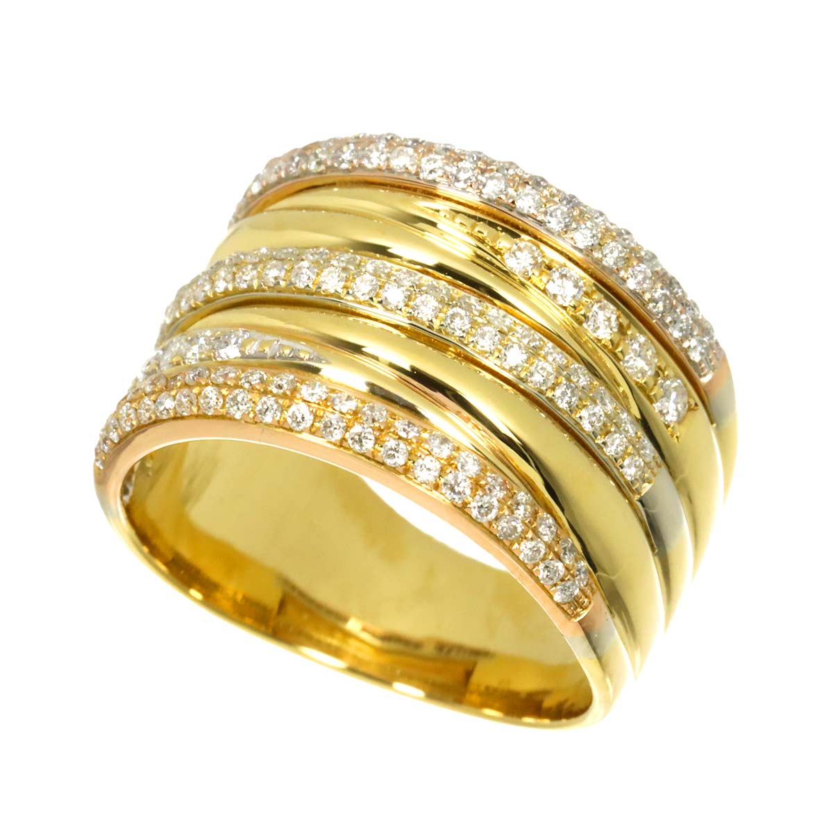 Diamond 0.75ct Ring 18K YG Yellow Gold 750 6.75(US)