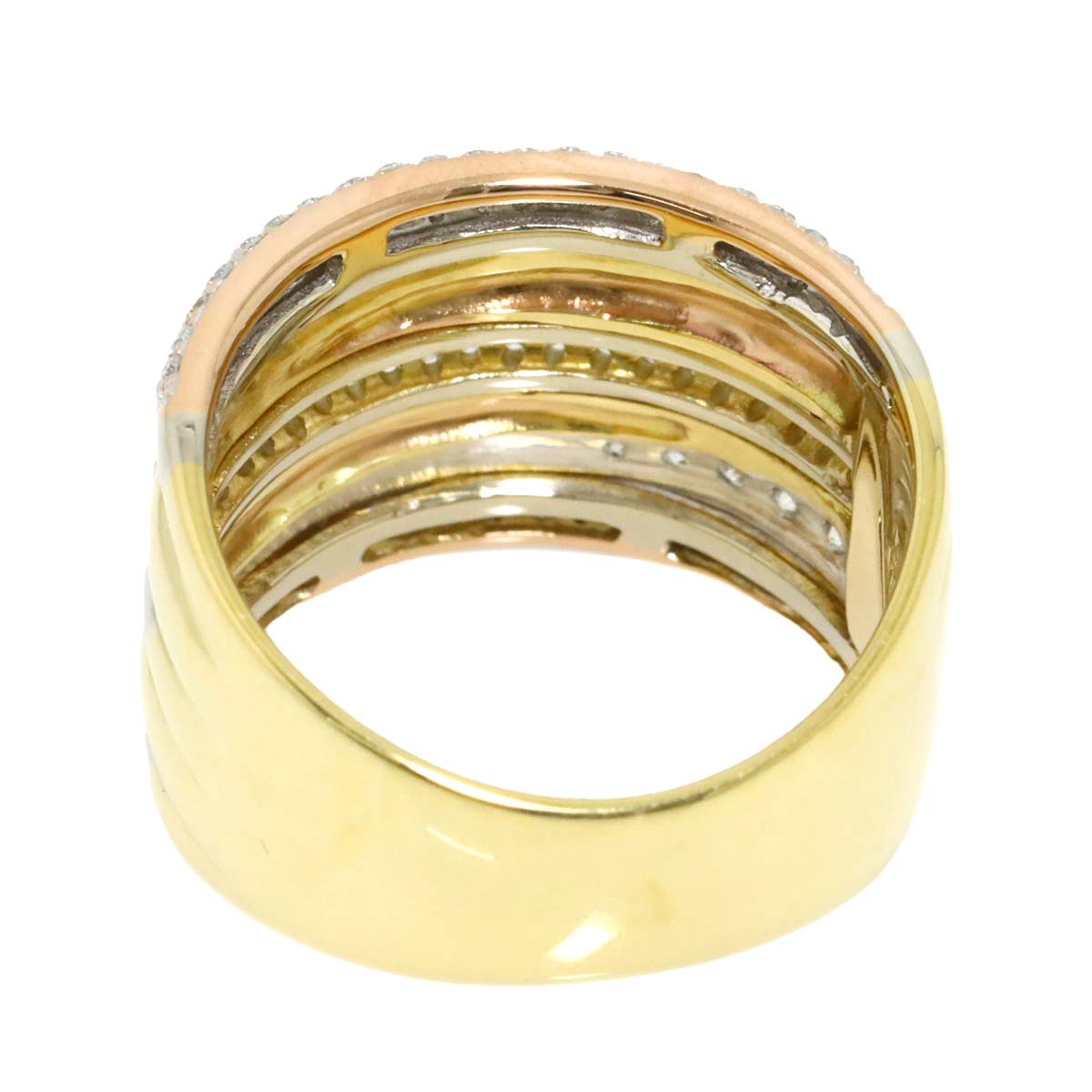 Diamond 0.75ct Ring 18K YG Yellow Gold 750 6.75(US)
