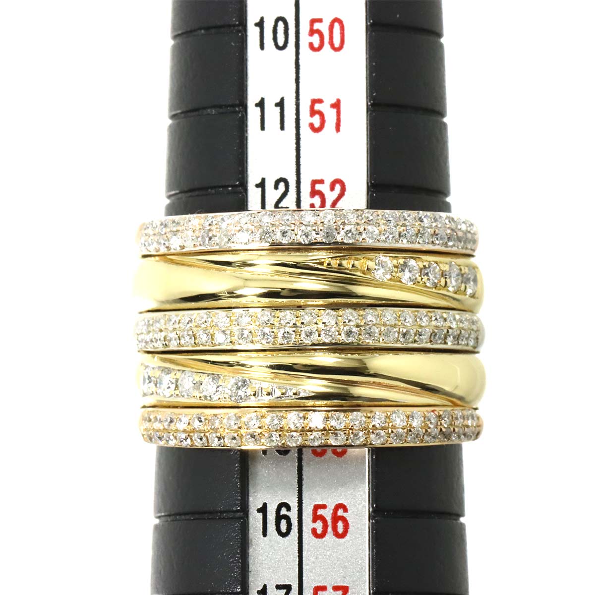 Diamond 0.75ct Ring 18K YG Yellow Gold 750 6.75(US)