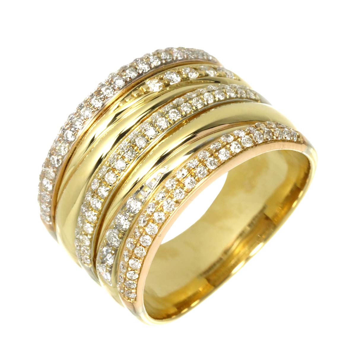Diamond 0.75ct Ring 18K YG Yellow Gold 750 6.75(US)