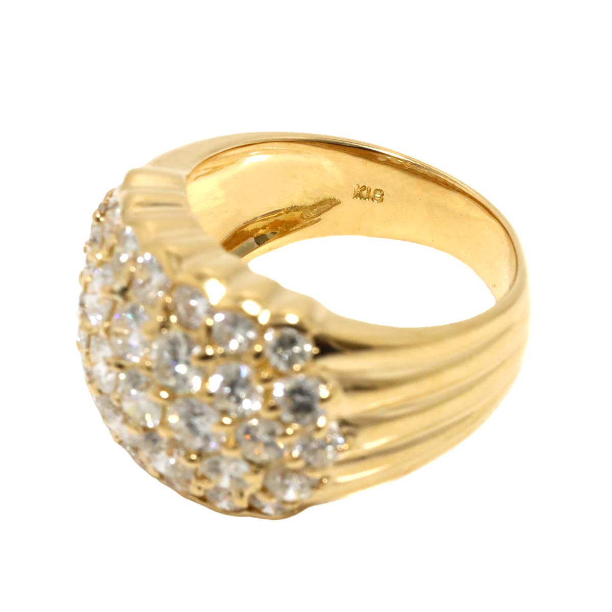 Diamond 3.00ct Ring 18K YG Yellow Gold 750 5.5-5.75(US)