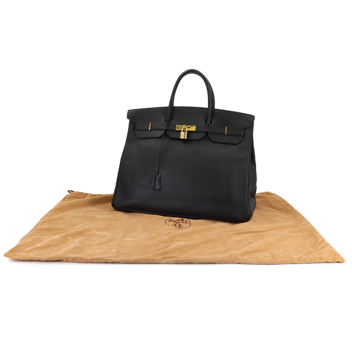 Birkin 40 Ardennes Leather Black Hand Bag Vintage Purse