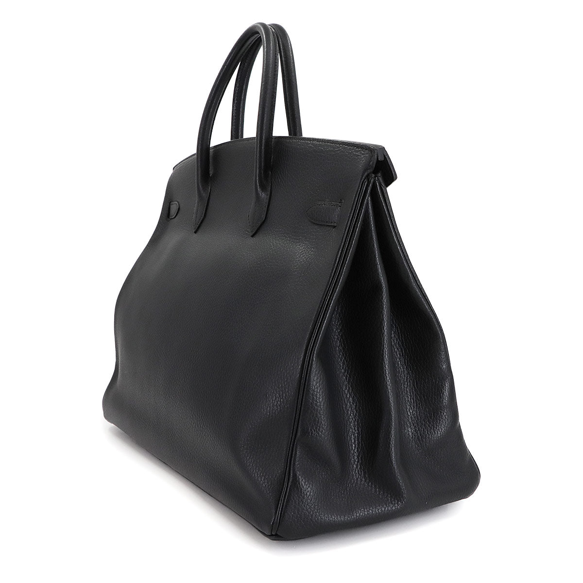 Birkin 40 Ardennes Leather Black Hand Bag Vintage Purse