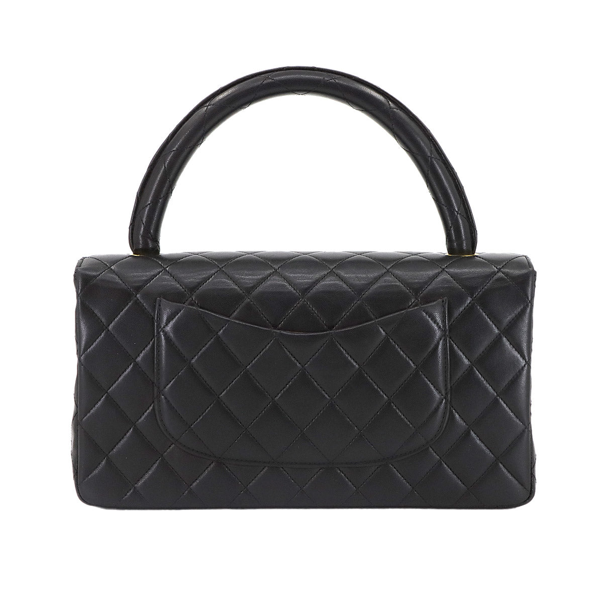 Matelasse Hand Bag Leather Black Vintage Coco Logos