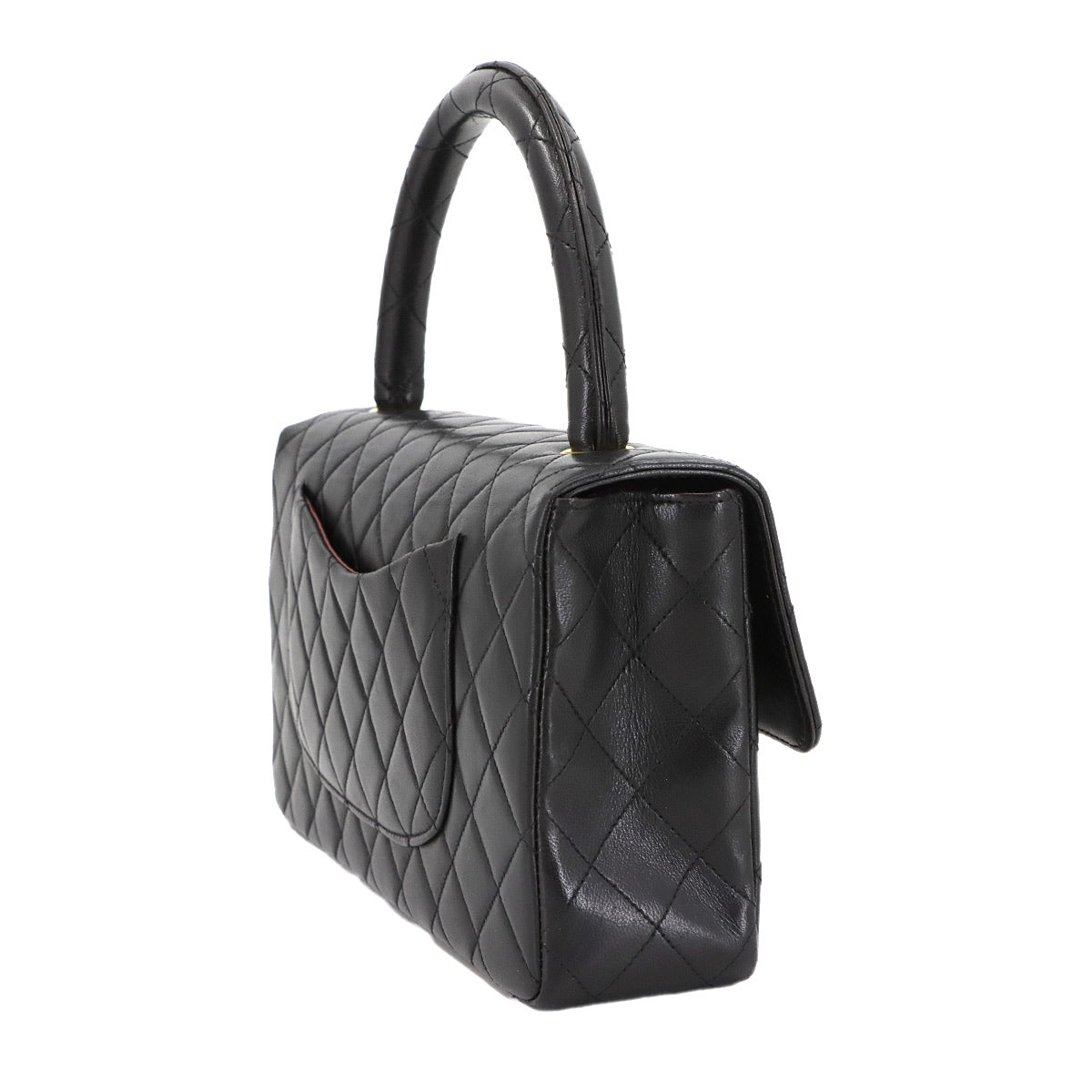 Matelasse Hand Bag Leather Black Vintage Coco Logos